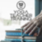 Hands on a stack of Yoga Books with a Mala